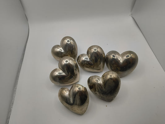 Vintage Flower Decor Hearts Rings made out of pressed sheet metal approx 6 x 6 cm 6 pieces