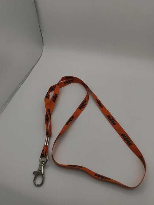 original vintage KTM Batch Holder / lanyard in Orange mit Karabiner