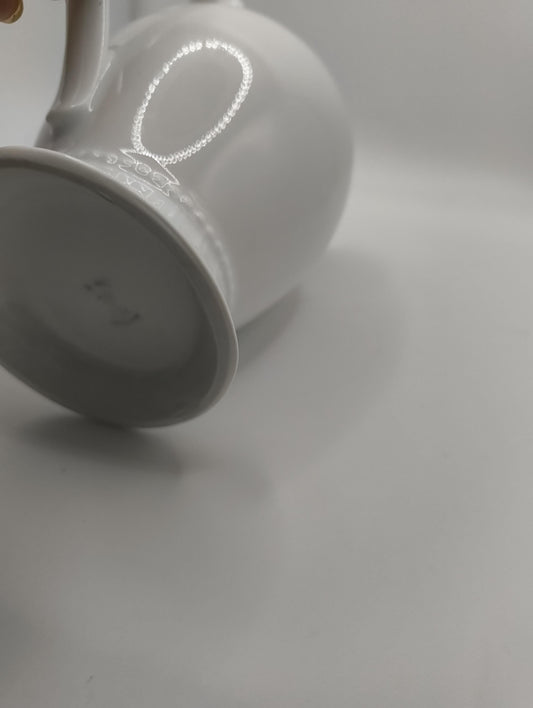 Antique Pitcher 1920 Silesia Ohme White Pitcher appr 13,5 cm height glazed original art deco erea