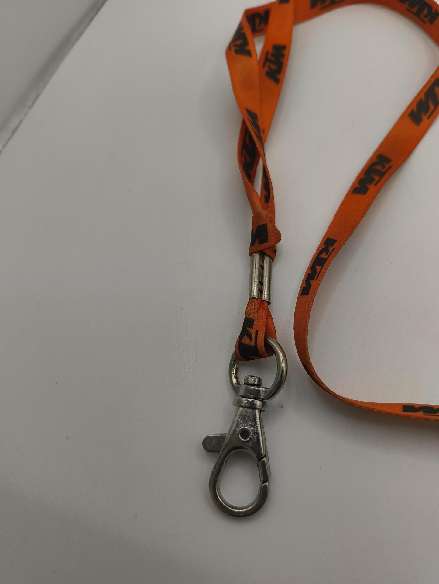 original vintage KTM Batch Holder / lanyard in Orange mit Karabiner