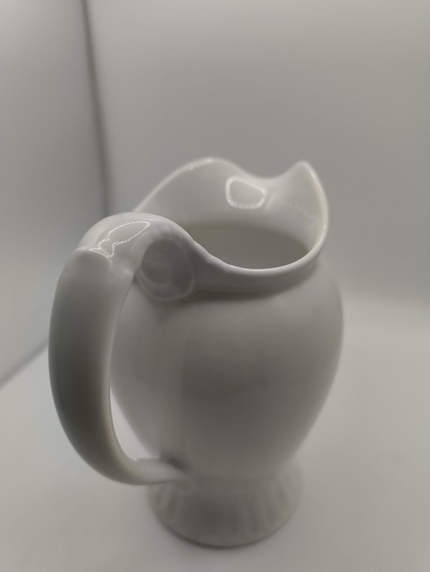 Antique Pitcher 1920 Silesia Ohme White Pitcher appr 13,5 cm height glazed original art deco erea