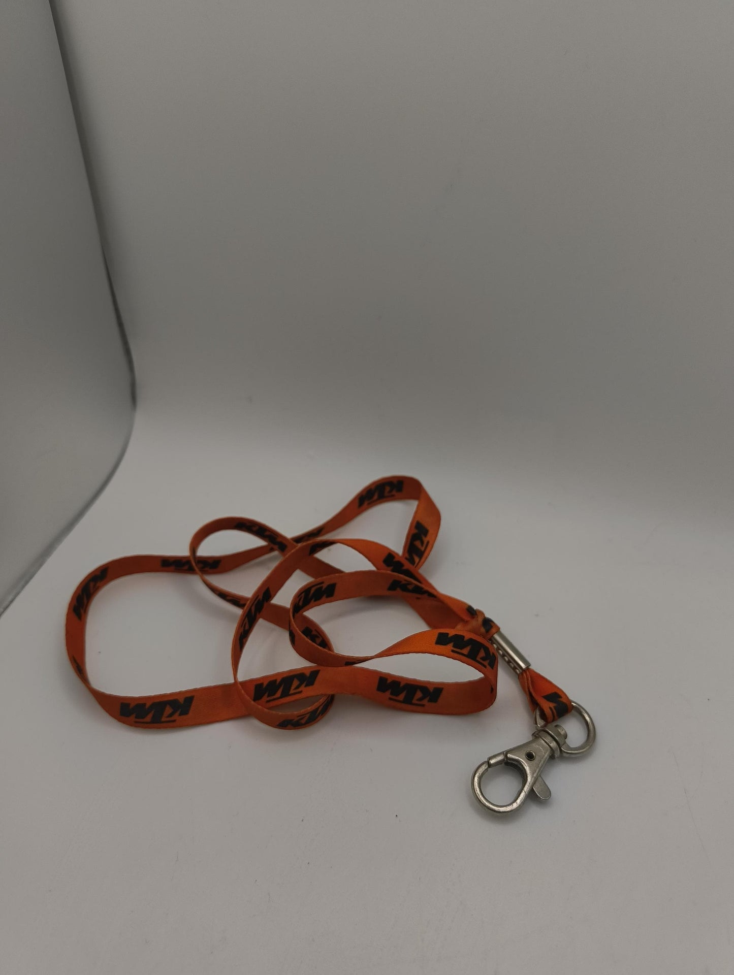 original vintage KTM Batch Holder / lanyard in Orange mit Karabiner