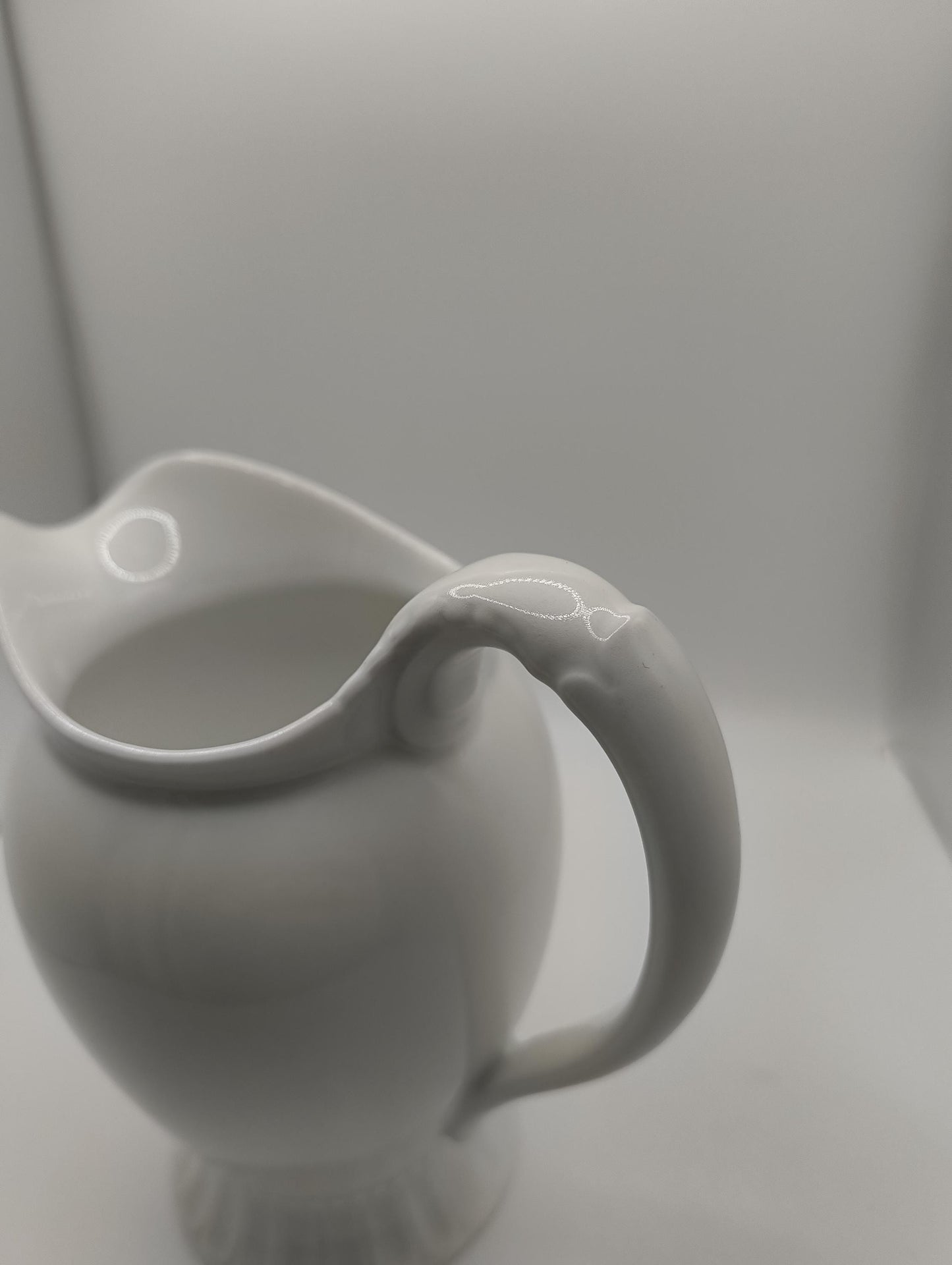 Antique Pitcher 1920 Silesia Ohme White Pitcher appr 13,5 cm height glazed original art deco erea